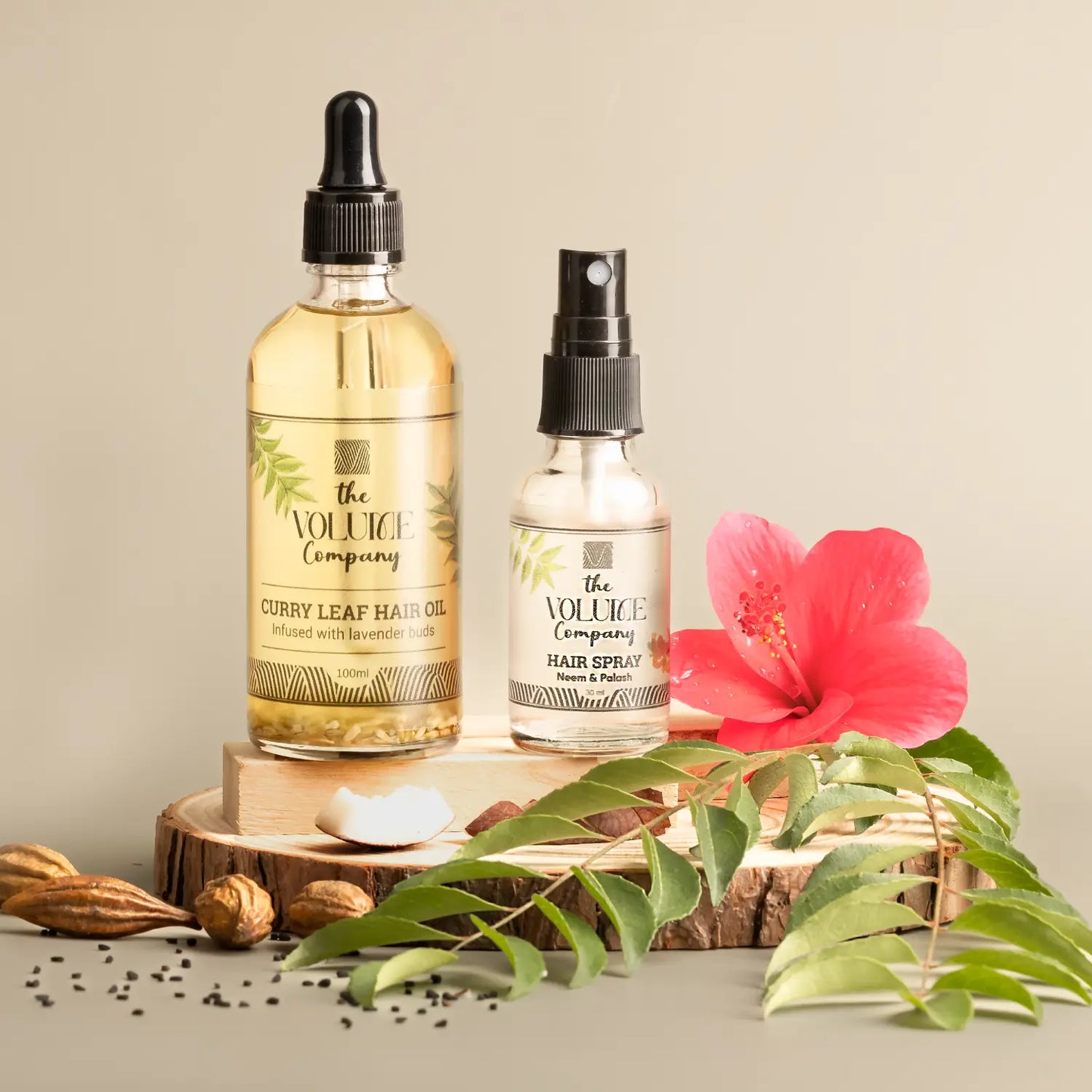 Combo of 2 Products: Curry Leaf Hair Oil + Neem & Palash Hair Spray