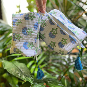 Handcrafted Jaipuri-Print Quilted Pouch