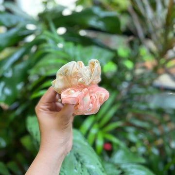 Silk & Organza Scrunchie with Pearls
