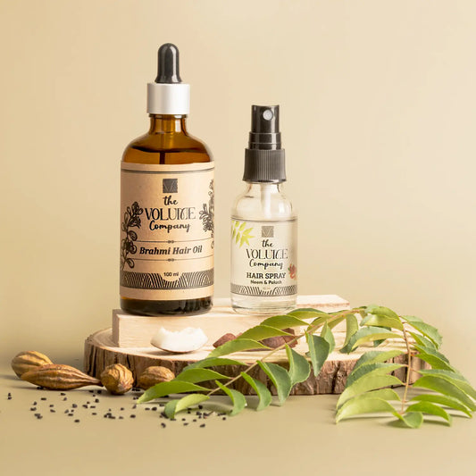 Combo of 2 Products: Brahmi Hair Oil + Neem & Palash Hair Spray