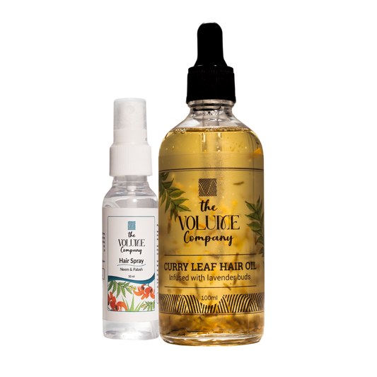 Combo of 2 Products: Curry Leaf Hair Oil + Neem & Palash Hair Spray